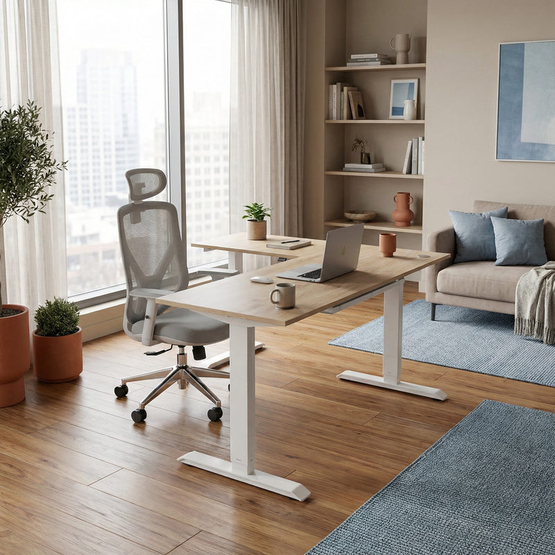 L-Shaped Sit-Stand Desk