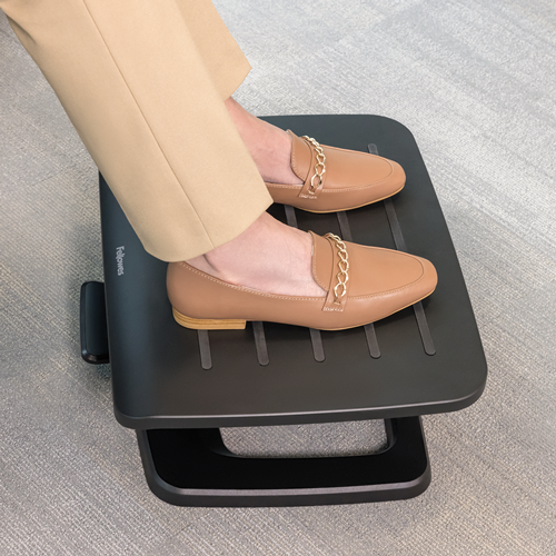 Black Fellowes Hana LT footrest with light or heavy tension settings