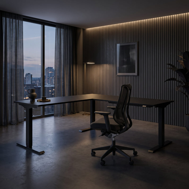 The Noir L-Shaped Workstation