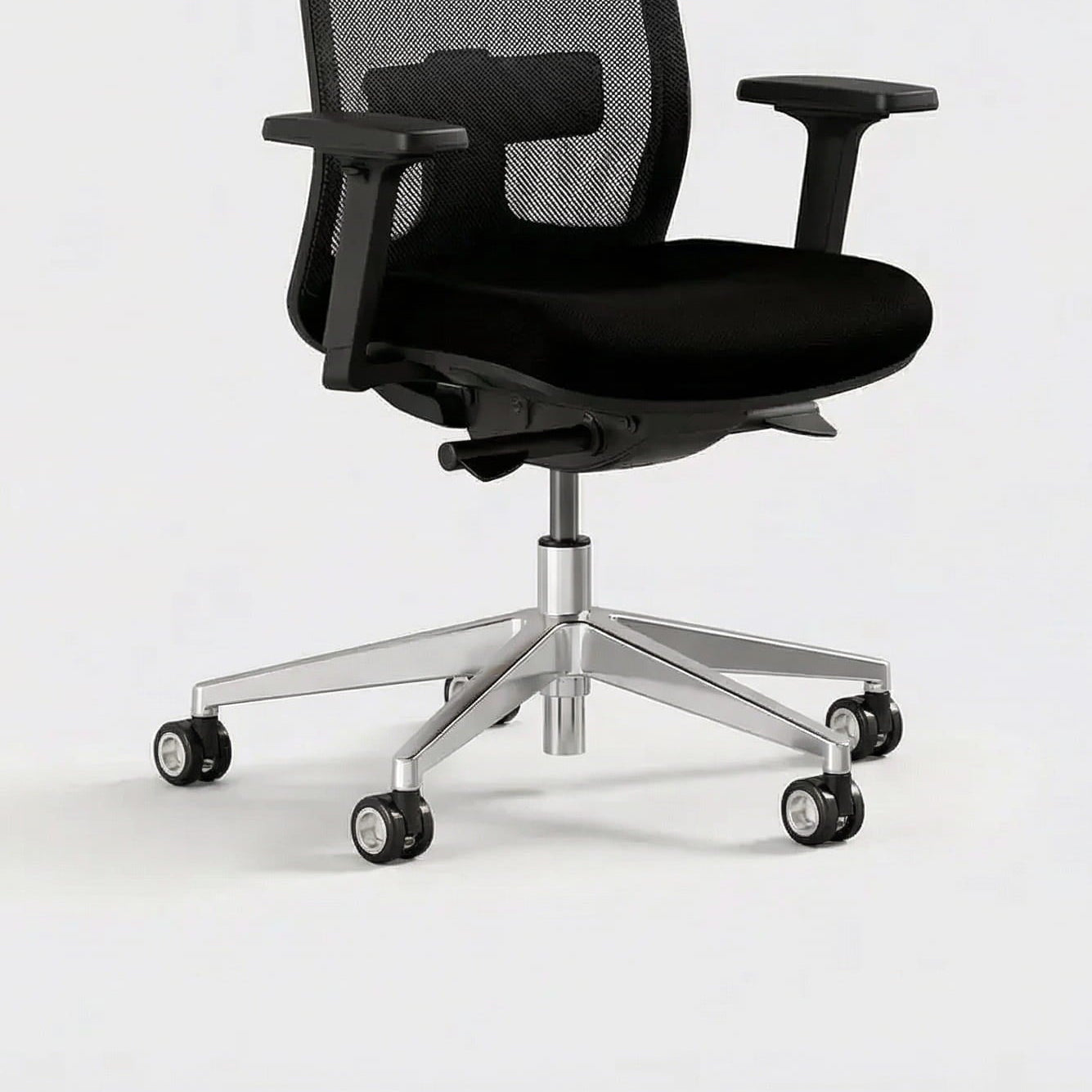 Ergonomic office chair with headrest on a white background, featuring the Ergo Certified logo.