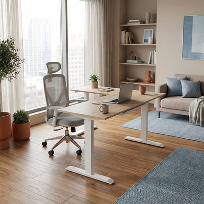 L-Shaped Sit-Stand Desk