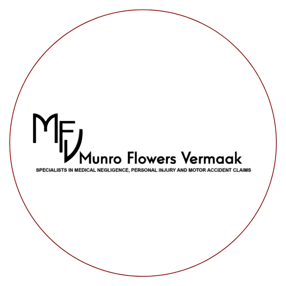 Munro Flowers Vermaak logo with a red circle around it on a white background