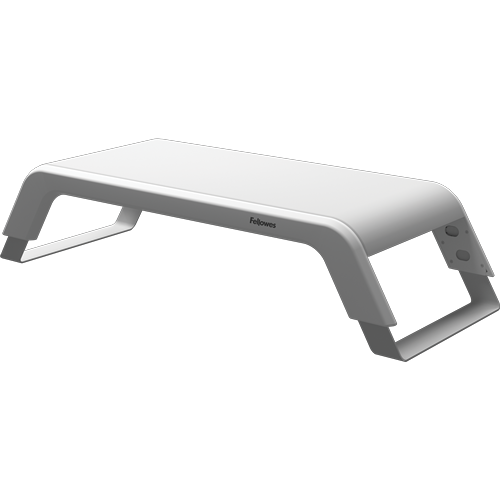 Fellowes Hana LT monitor stand in black  & white with three adjustable heights and wide platform