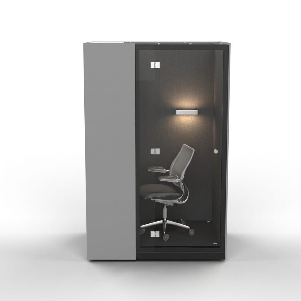 SkyLite Solo Focus Task Pod in Grey finish, studio view