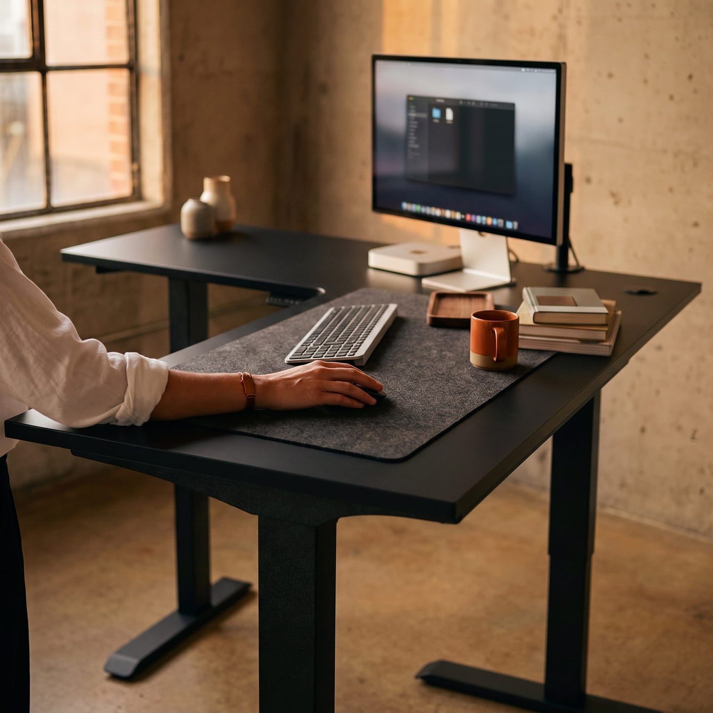 L-Shaped Sit-Stand Desk