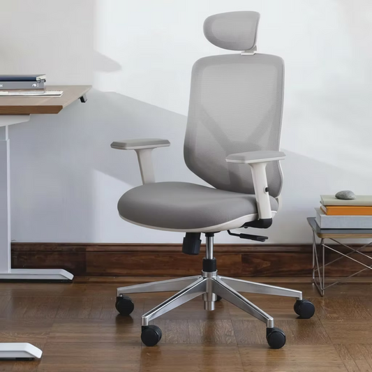 Modern high back ergonomic chair with headrest and breathable mesh design"