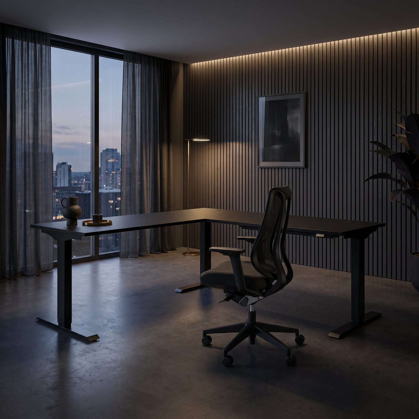 L-Shaped Sit-Stand Desk