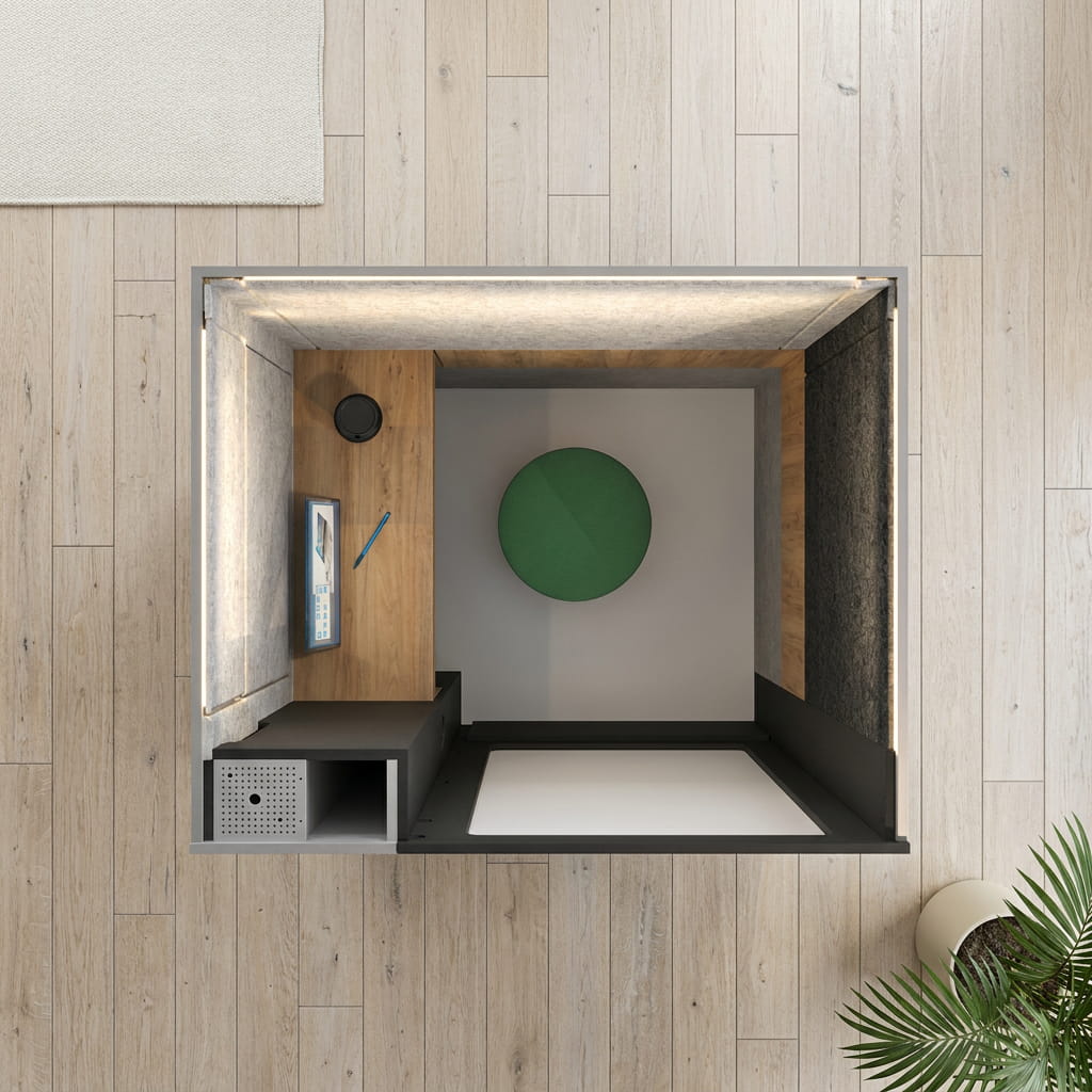 CitiPod acoustic phone booth in a modern open-plan office interior