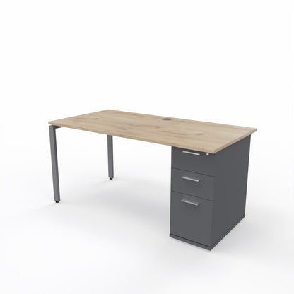 Desk with Built-In Pedestal