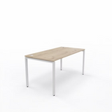 Steel frame office desk with wood top