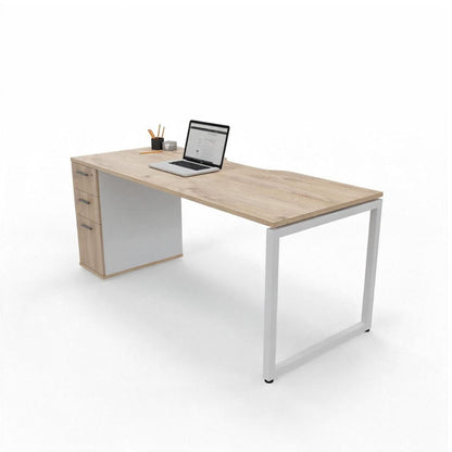 The Solo Desk with Storage, detail of the built-in storage pedestal