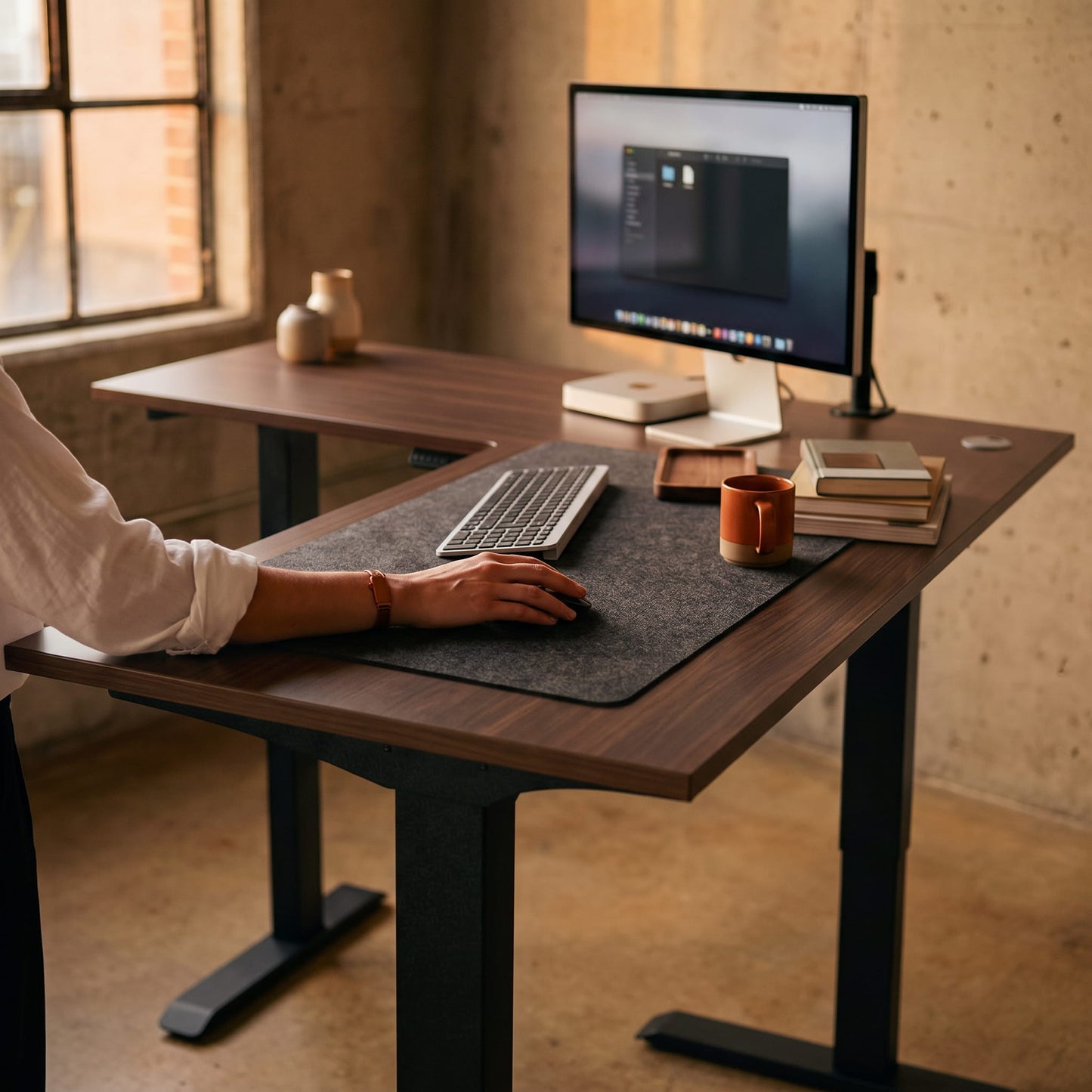 L-Shaped Sit-Stand Desk