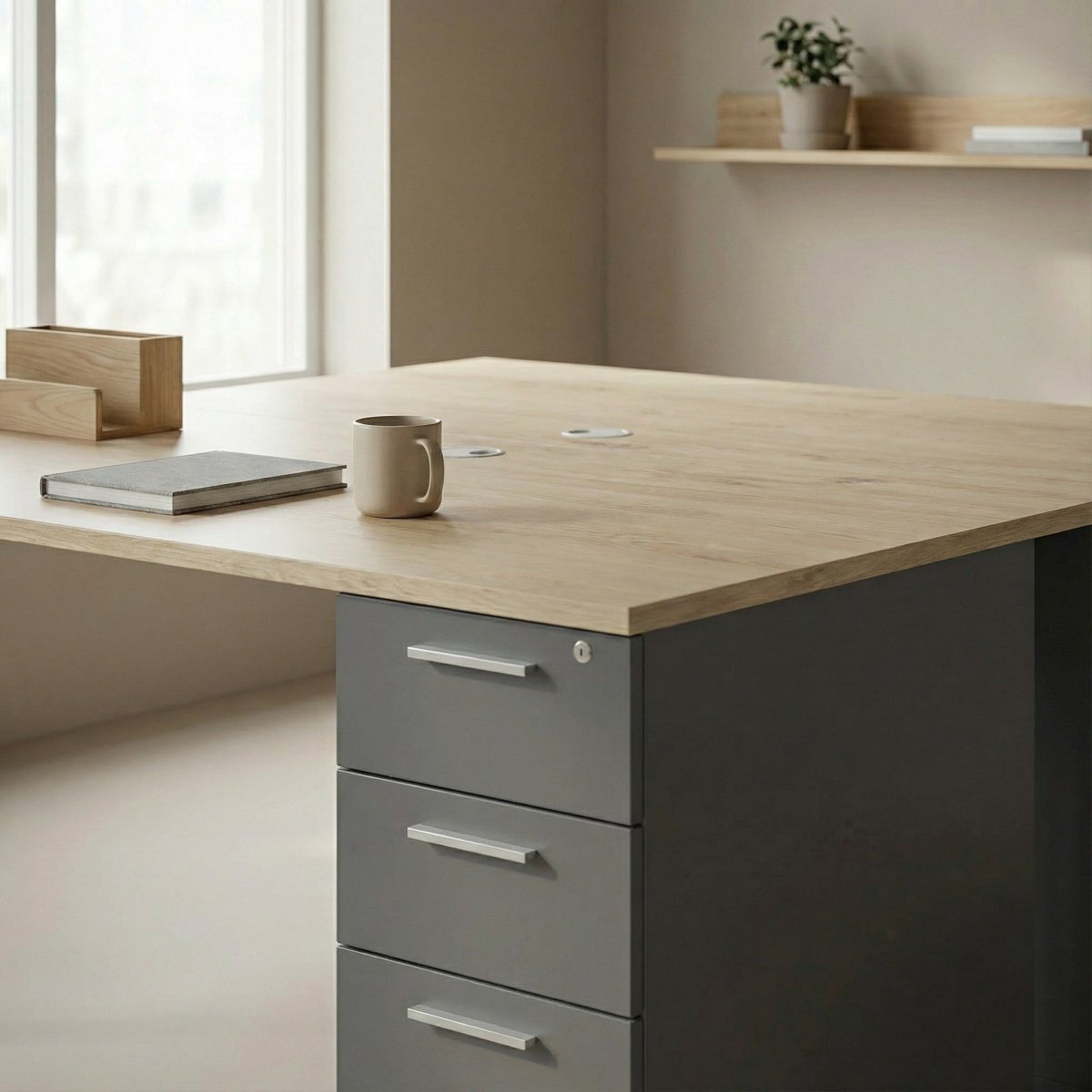 Dual Desk with Storage - Workspace Dreams Dual Desk with Storage