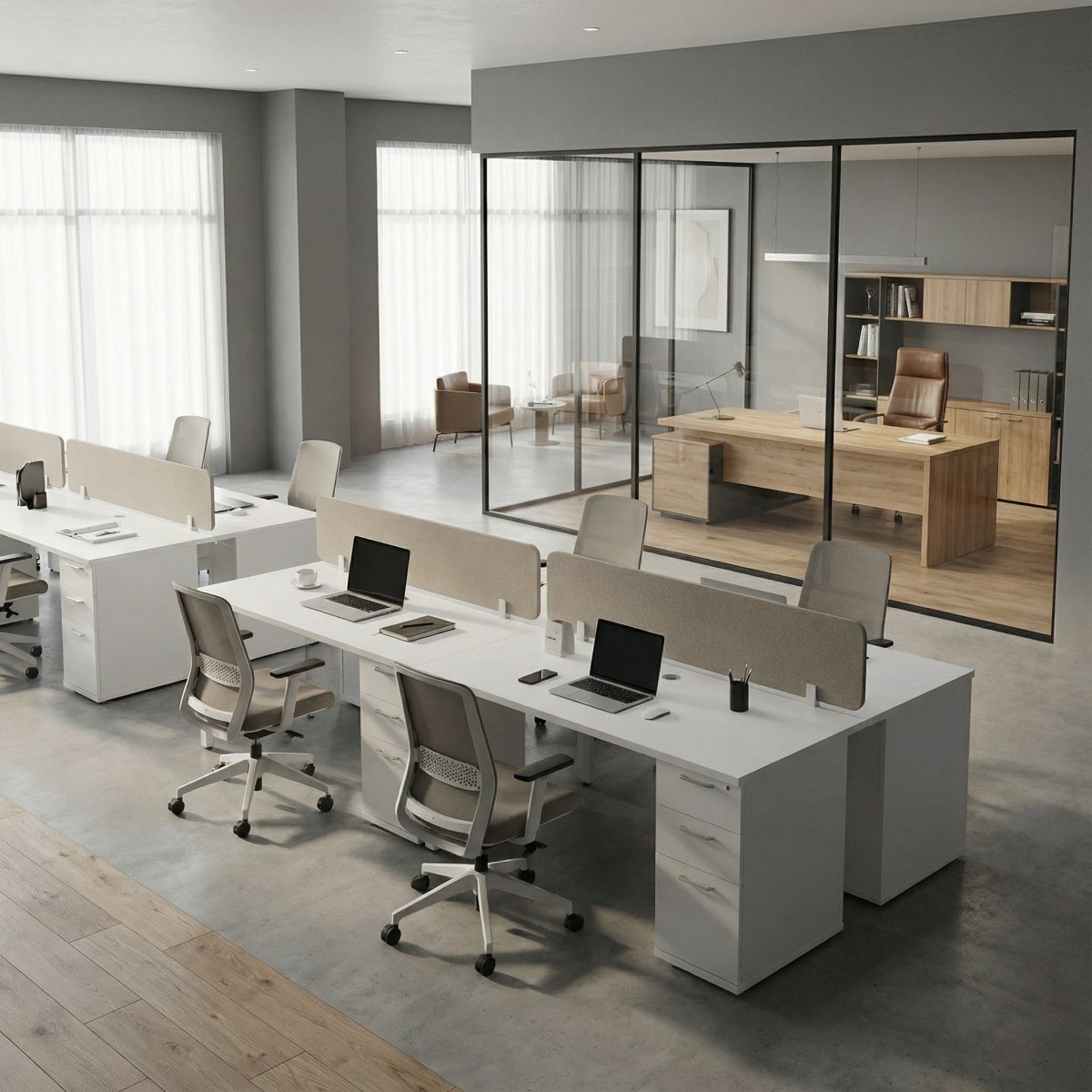 Dual Desk with Storage - Workspace Dreams Dual Desk with Storage