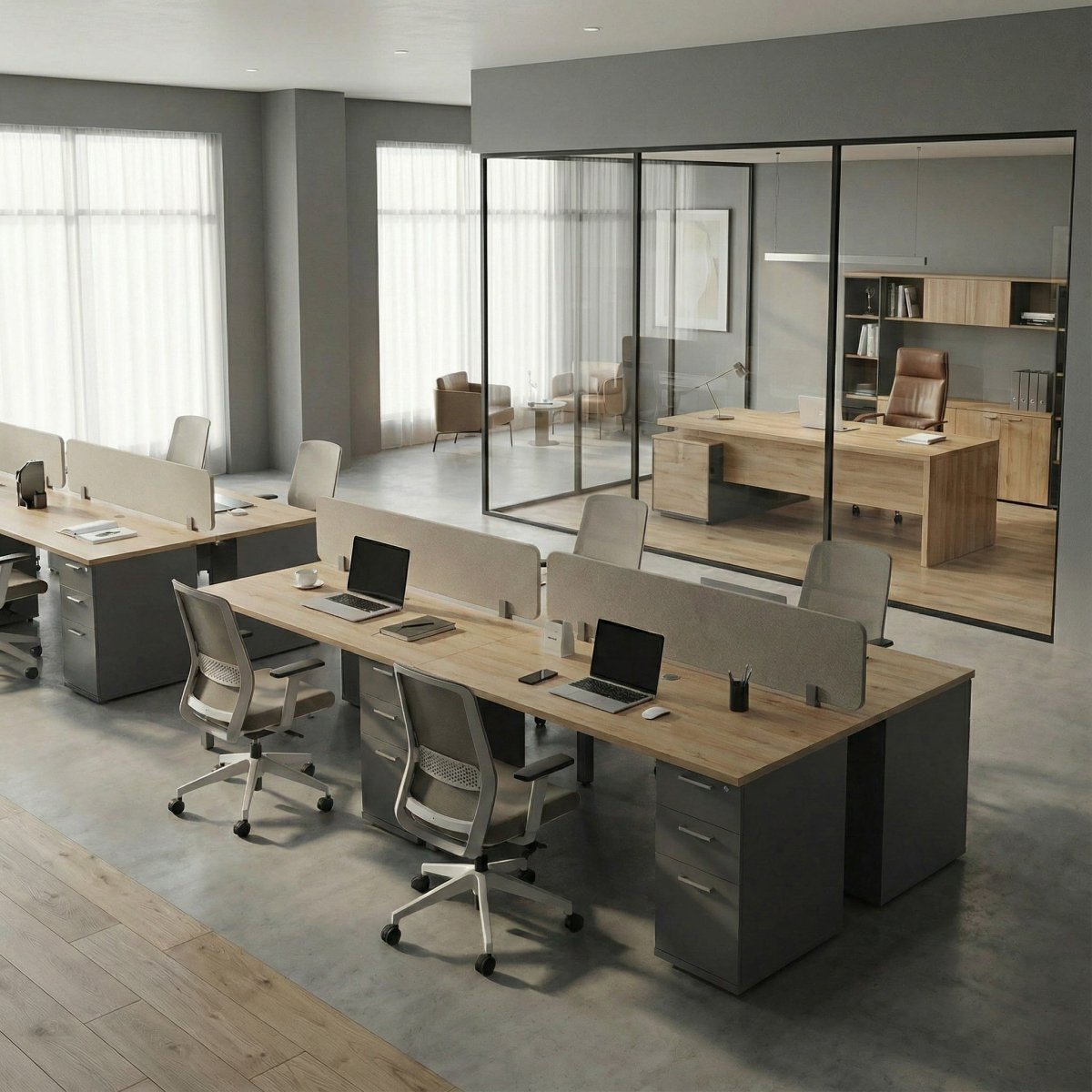 Dual Desk with Storage - Workspace Dreams Dual Desk with Storage