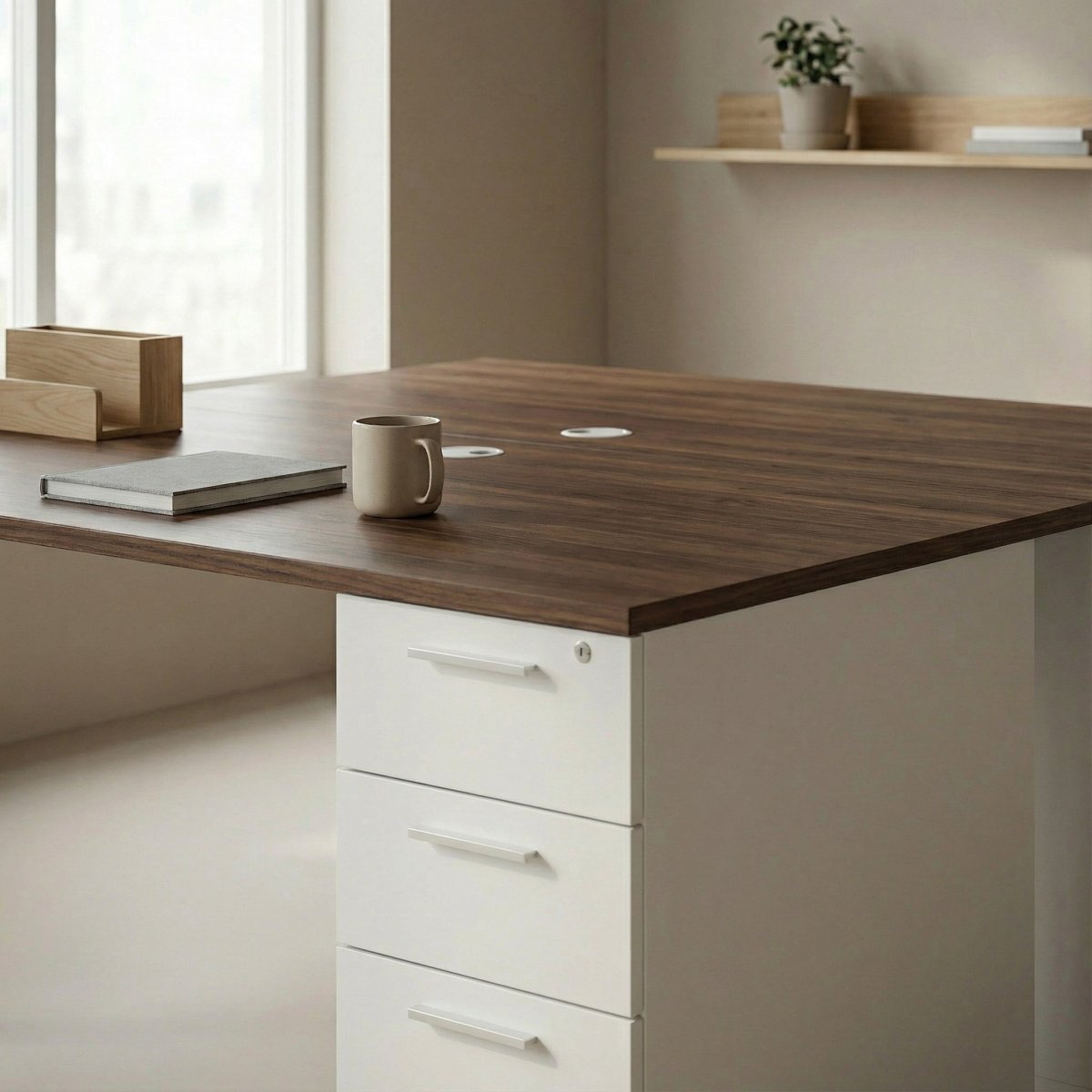Dual Desk with Storage - Workspace Dreams Dual Desk with Storage
