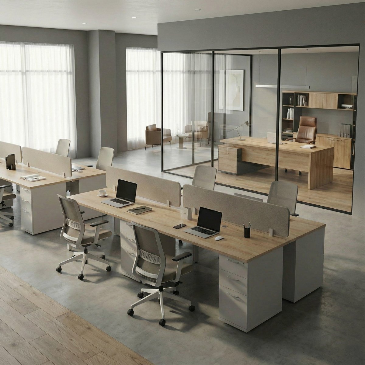 Dual Desk with Storage - Workspace Dreams Dual Desk with Storage