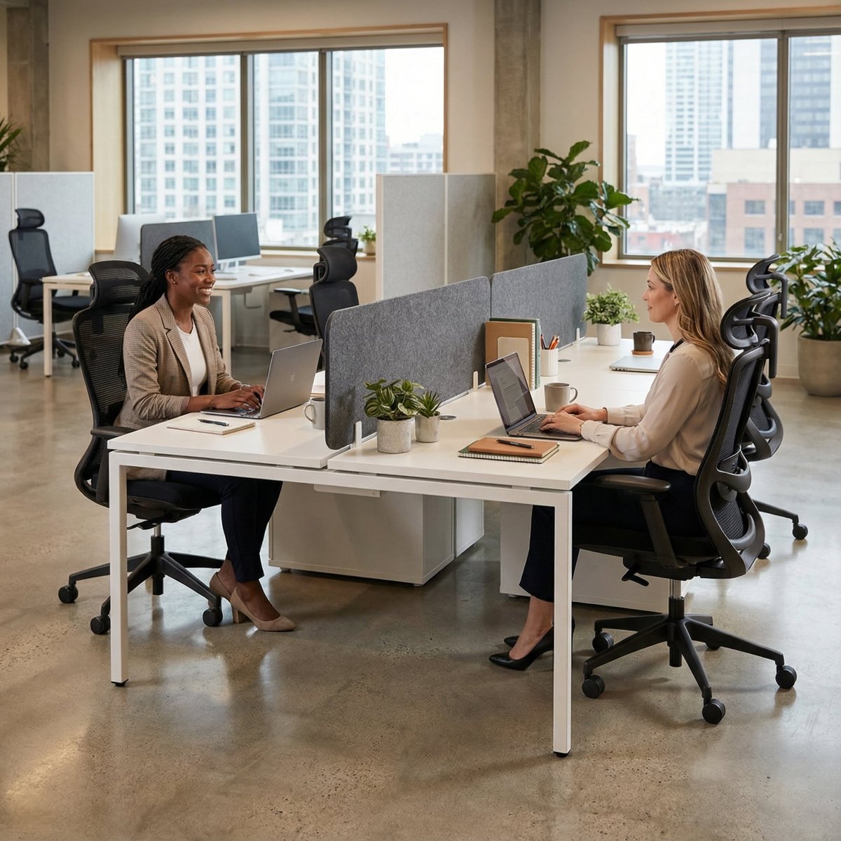 Dual Desk with Storage - Workspace Dreams Dual Desk with Storage