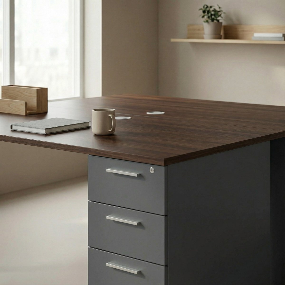 Dual Desk with Storage - Workspace Dreams Dual Desk with Storage