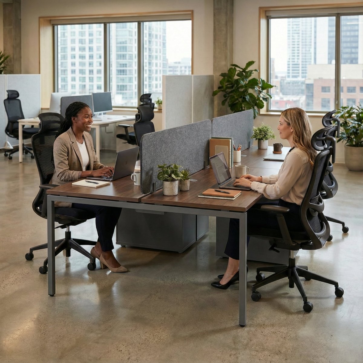Dual Desk with Storage - Workspace Dreams Dual Desk with Storage