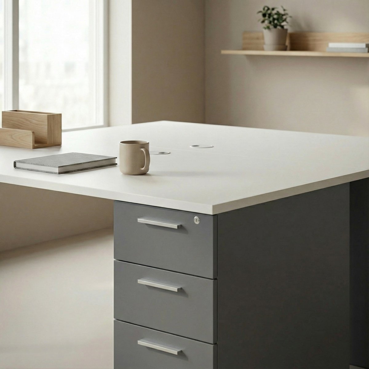 Dual Desk with Storage - Workspace Dreams Dual Desk with Storage