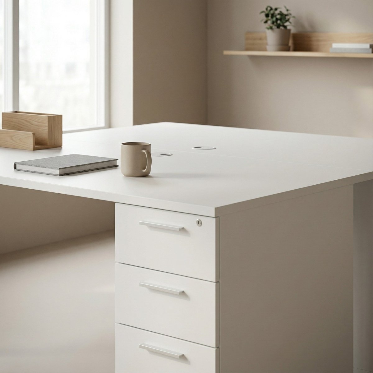 Dual Desk with Storage - Workspace Dreams Dual Desk with Storage