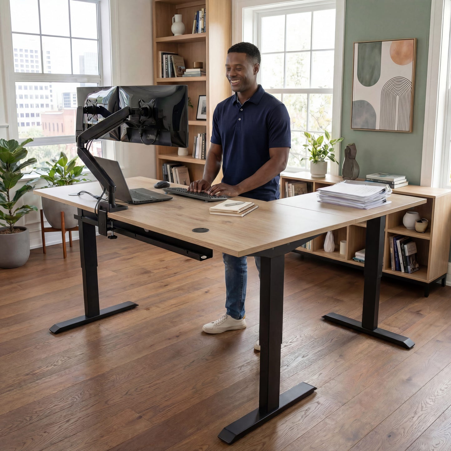 Sit-Stand L Desk