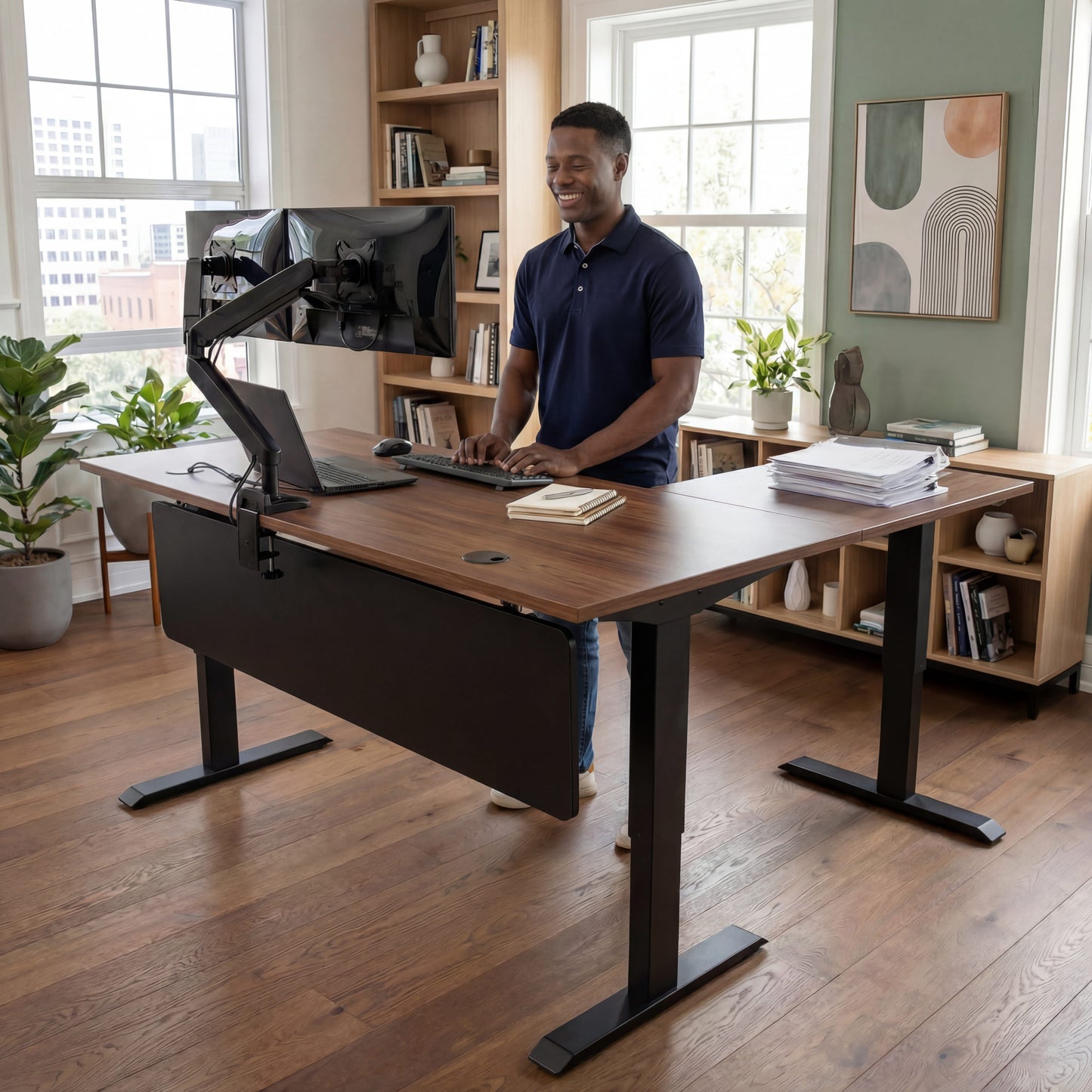 Sit-Stand L Desk