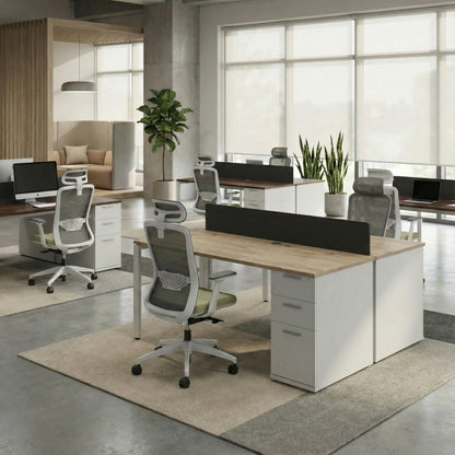 Desk with Built-In Pedestal