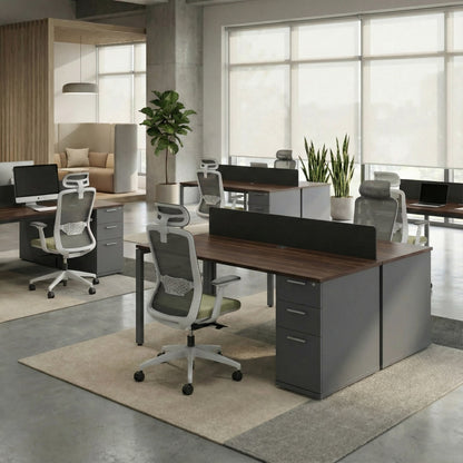 Desk with Built-In Pedestal