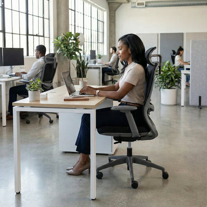 Desk with Built-In Pedestal