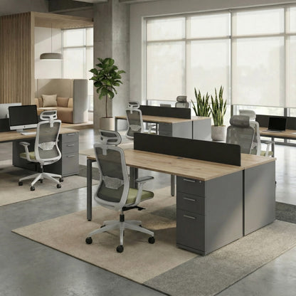 Desk with Built-In Pedestal