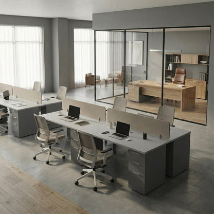 Dual Desk with Built-In Storage