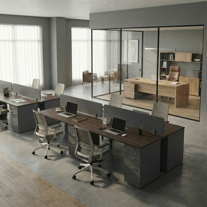 Dual Desk with Built-In Storage