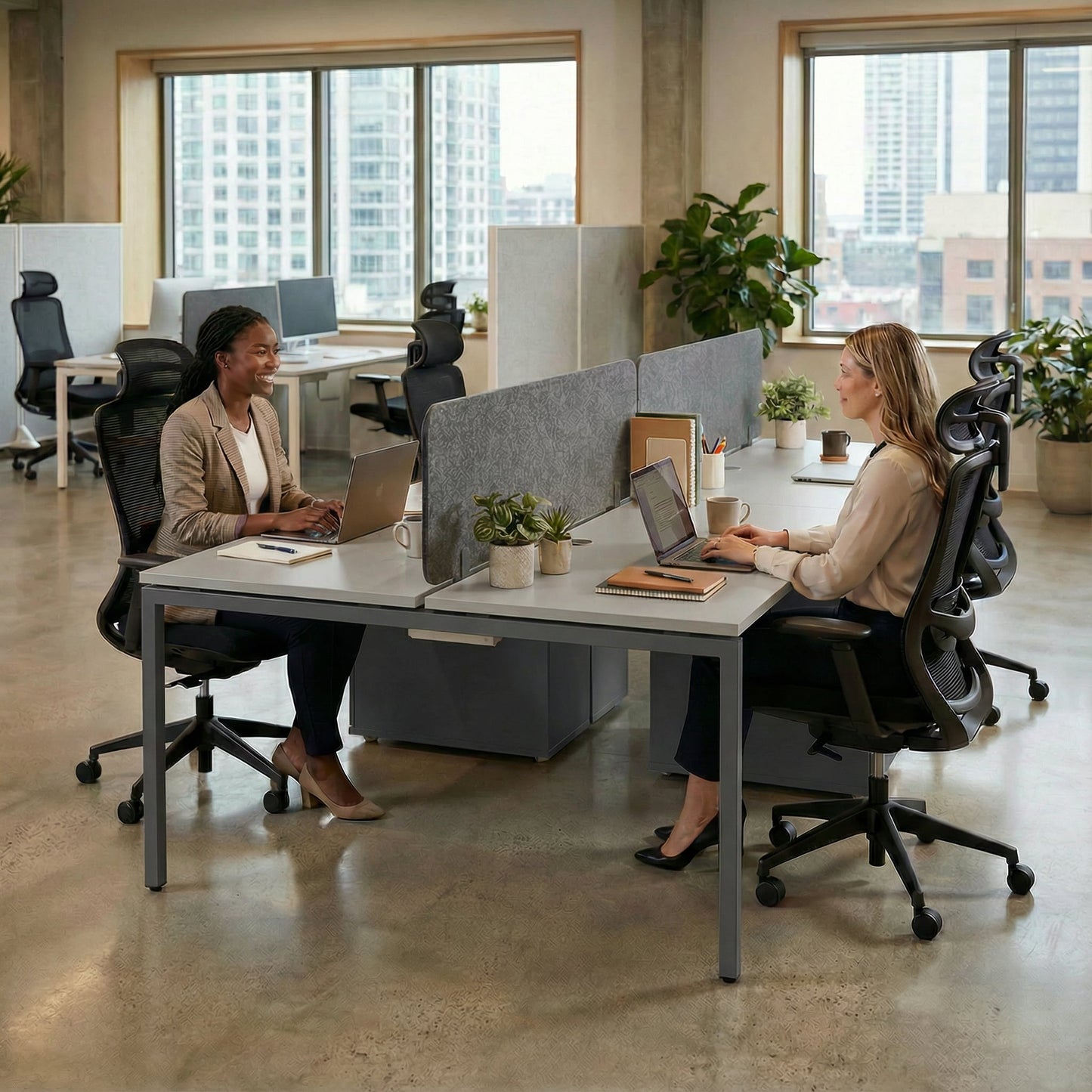 Dual Desk with Built-In Storage