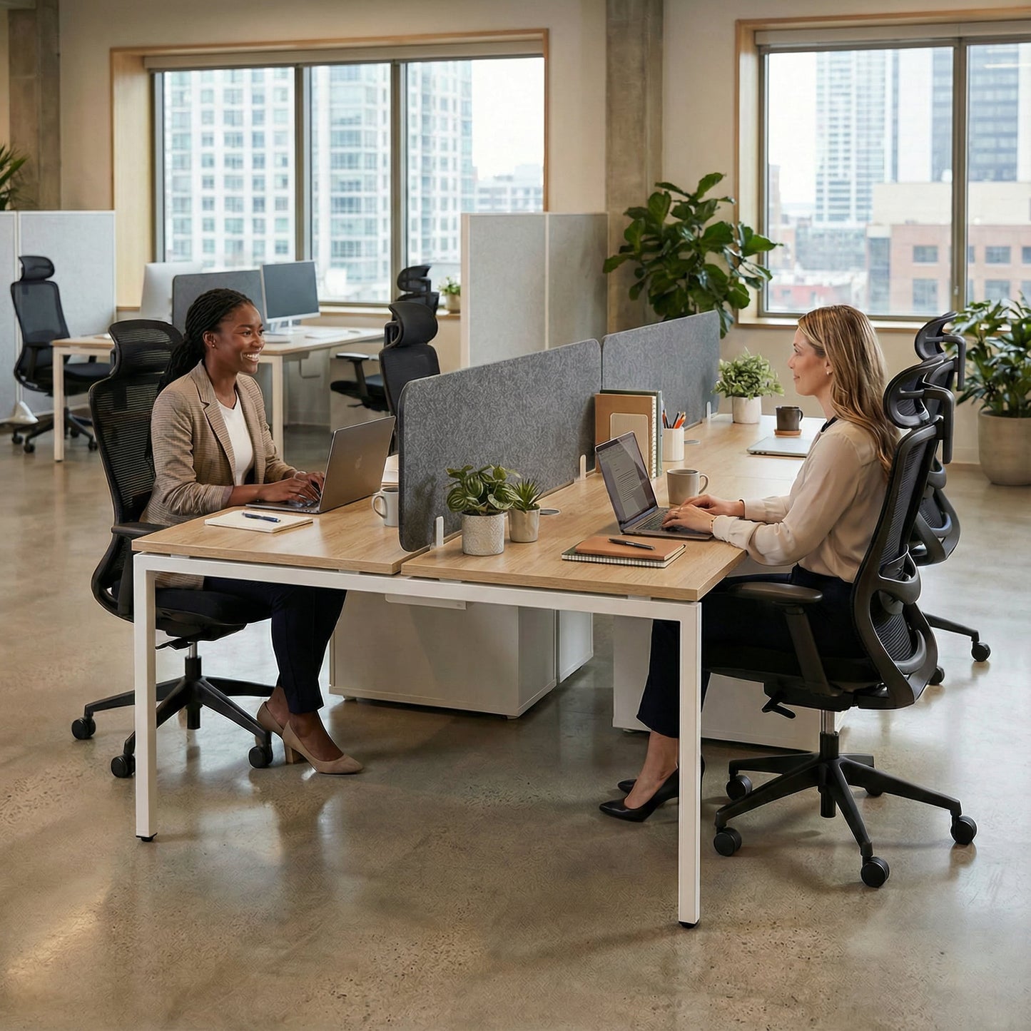 Dual Desk with Built-In Storage