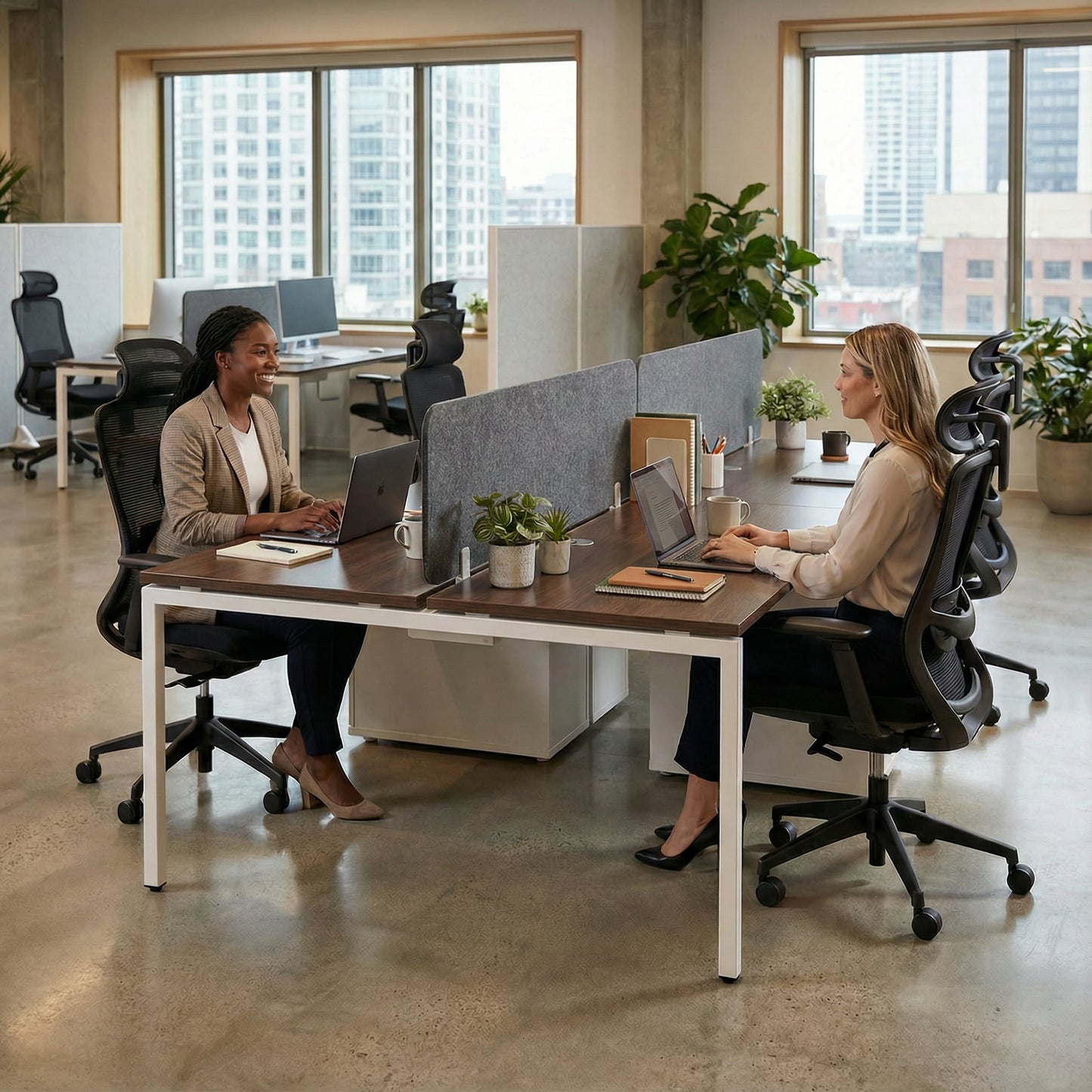 Dual Desk with Built-In Storage