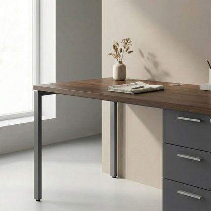 Desk with Built-In Pedestal