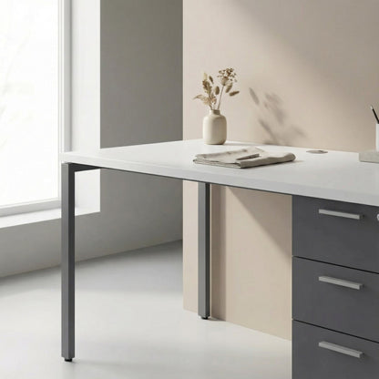 Desk with Built-In Pedestal