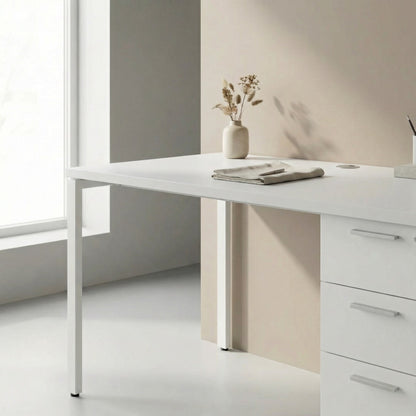 Desk with Built-In Pedestal