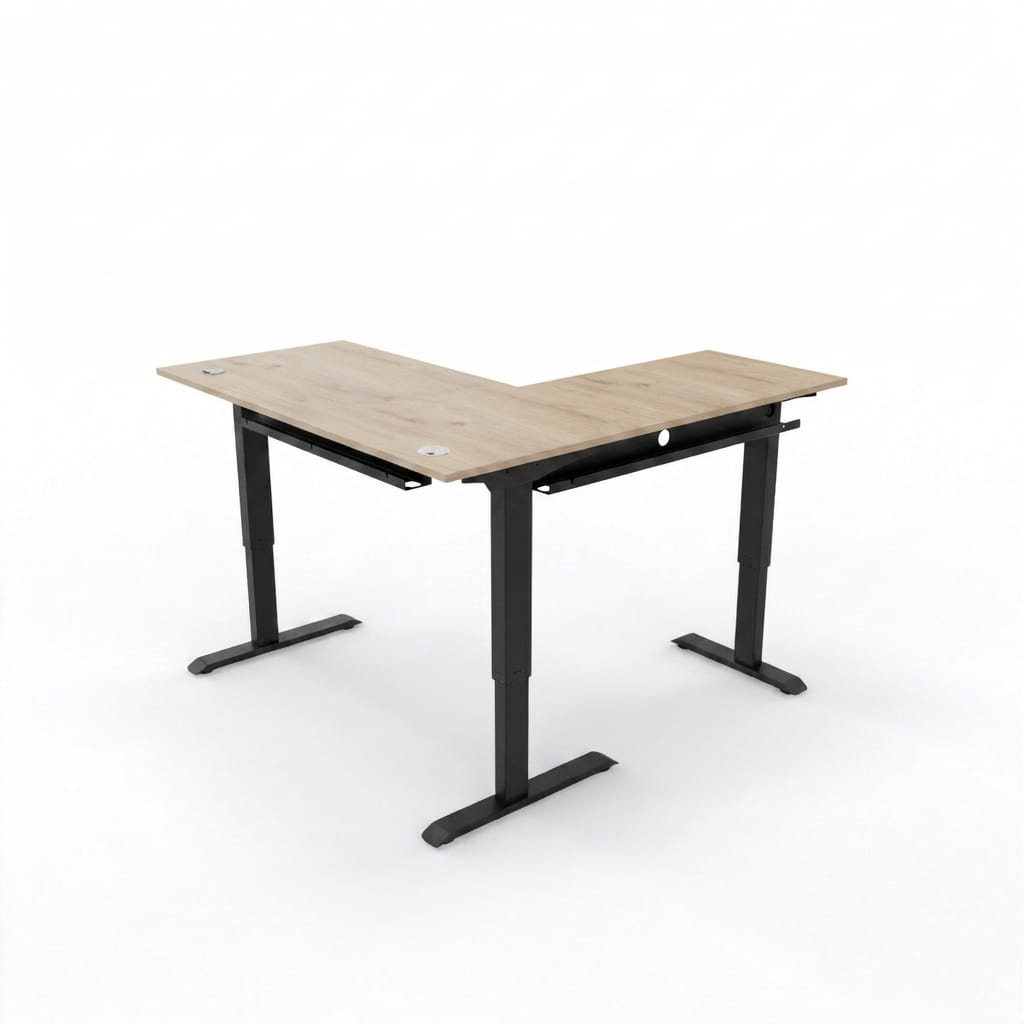 L-Shaped Sit-Stand Desk - Workspace Dreams L-Shaped Sit-Stand Desk
