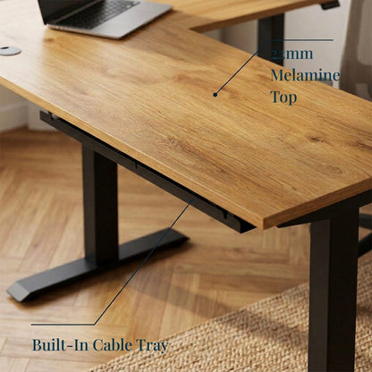 L-Shaped Sit-Stand Desk - Workspace Dreams L-Shaped Sit-Stand Desk