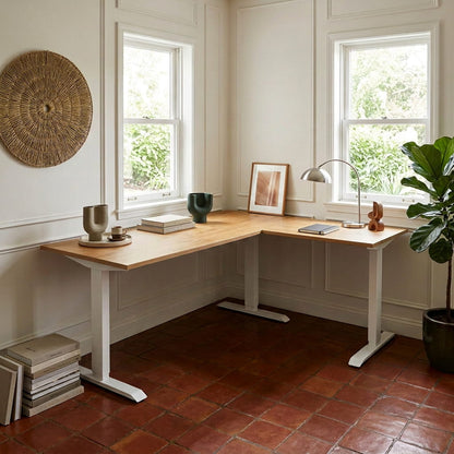 L-Shaped Sit-Stand Desk - Workspace Dreams L-Shaped Sit-Stand Desk
