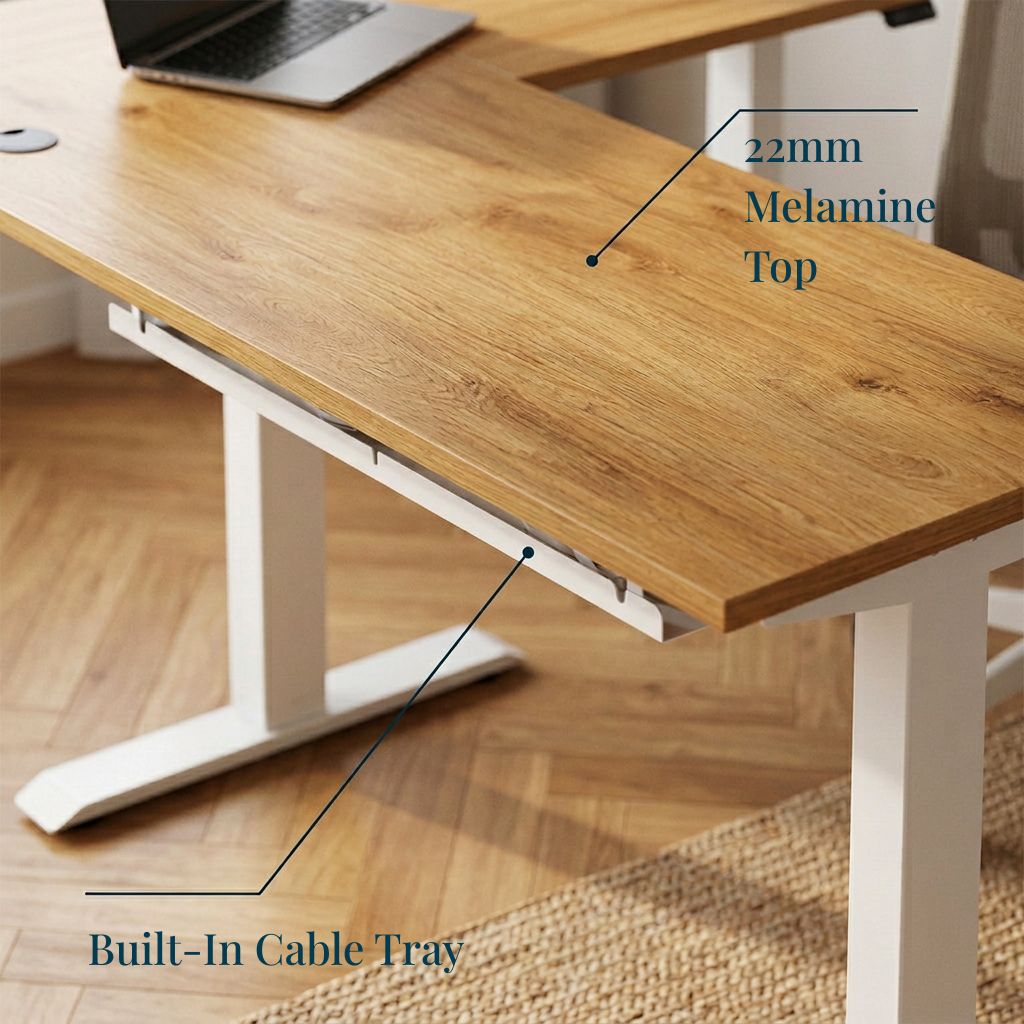 L-Shaped Sit-Stand Desk - Workspace Dreams L-Shaped Sit-Stand Desk