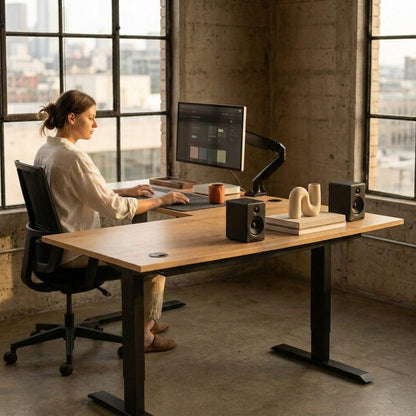 L-Shaped Sit-Stand Desk - Workspace Dreams L-Shaped Sit-Stand Desk