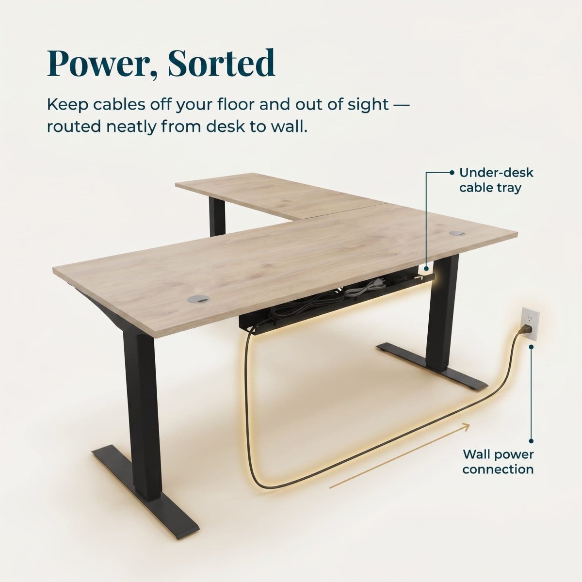 L-Shaped Sit-Stand Desk - Workspace Dreams L-Shaped Sit-Stand Desk