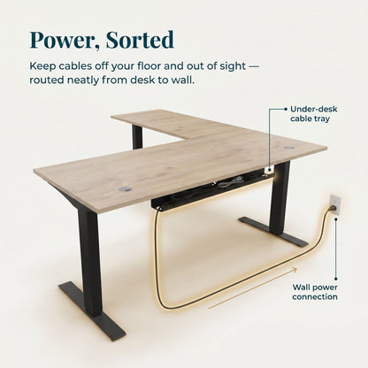 L-Shaped Sit-Stand Desk - Workspace Dreams L-Shaped Sit-Stand Desk