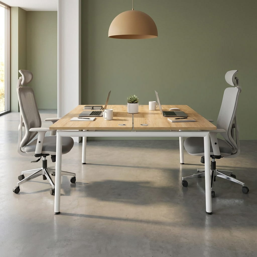 The 2 Person Cluster Desk - Workspace Dreams The 2 Person Cluster Desk