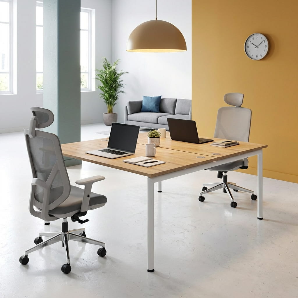 The 2 Person Cluster Desk - Workspace Dreams The 2 Person Cluster Desk